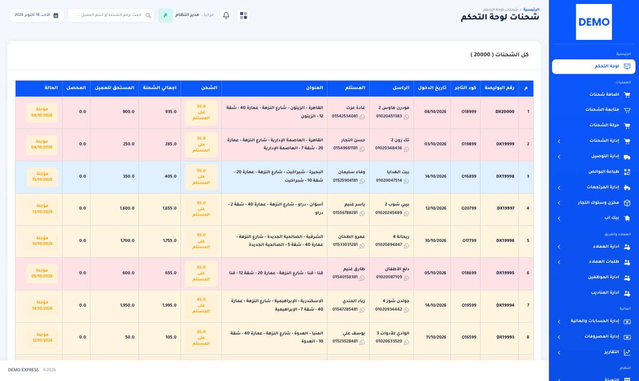 إدارة مليون شحنة بسرعة